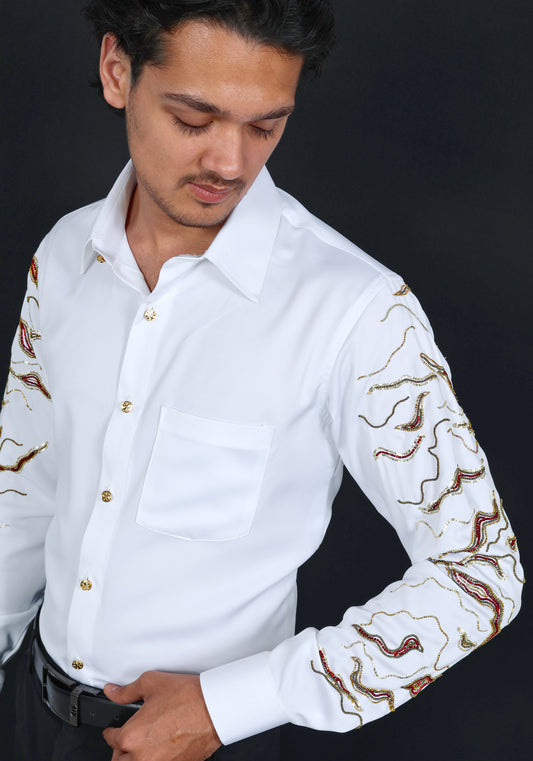 Camouflage Luxury Hand Embroidered Shirt