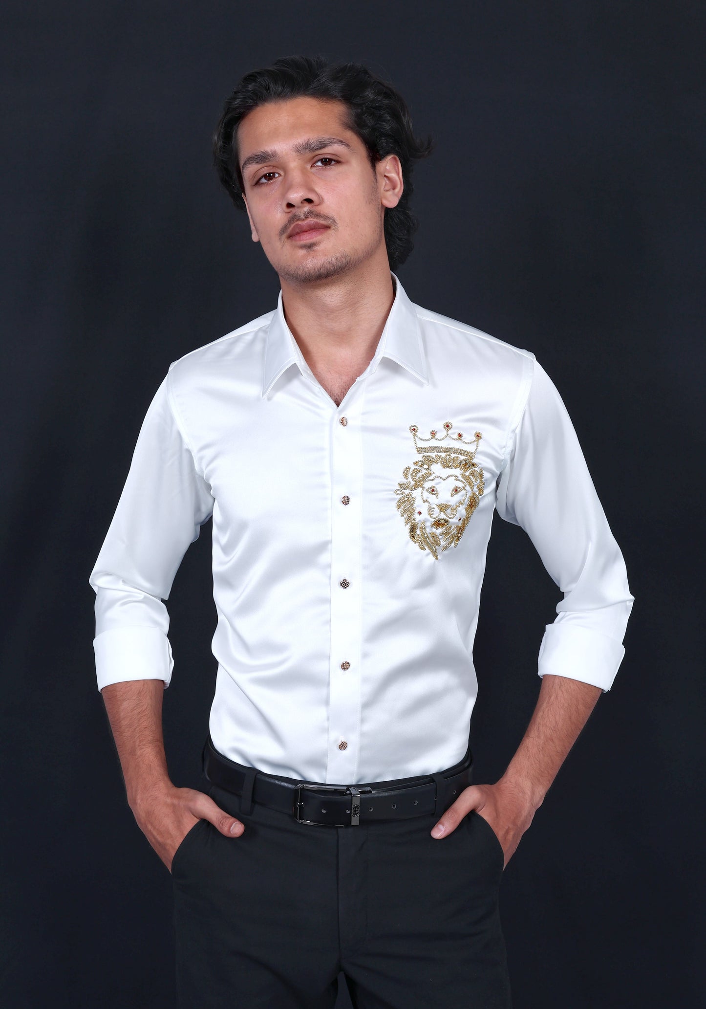 King Mufasa Luxury Hand Embroidered Shirt
