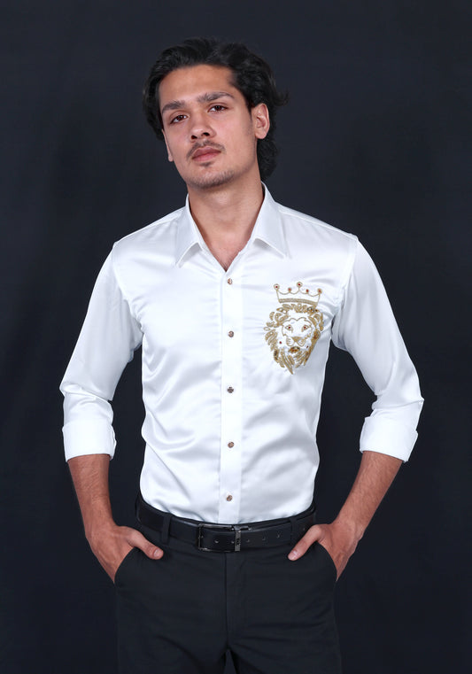 King Mufasa Luxury Hand Embroidered Shirt