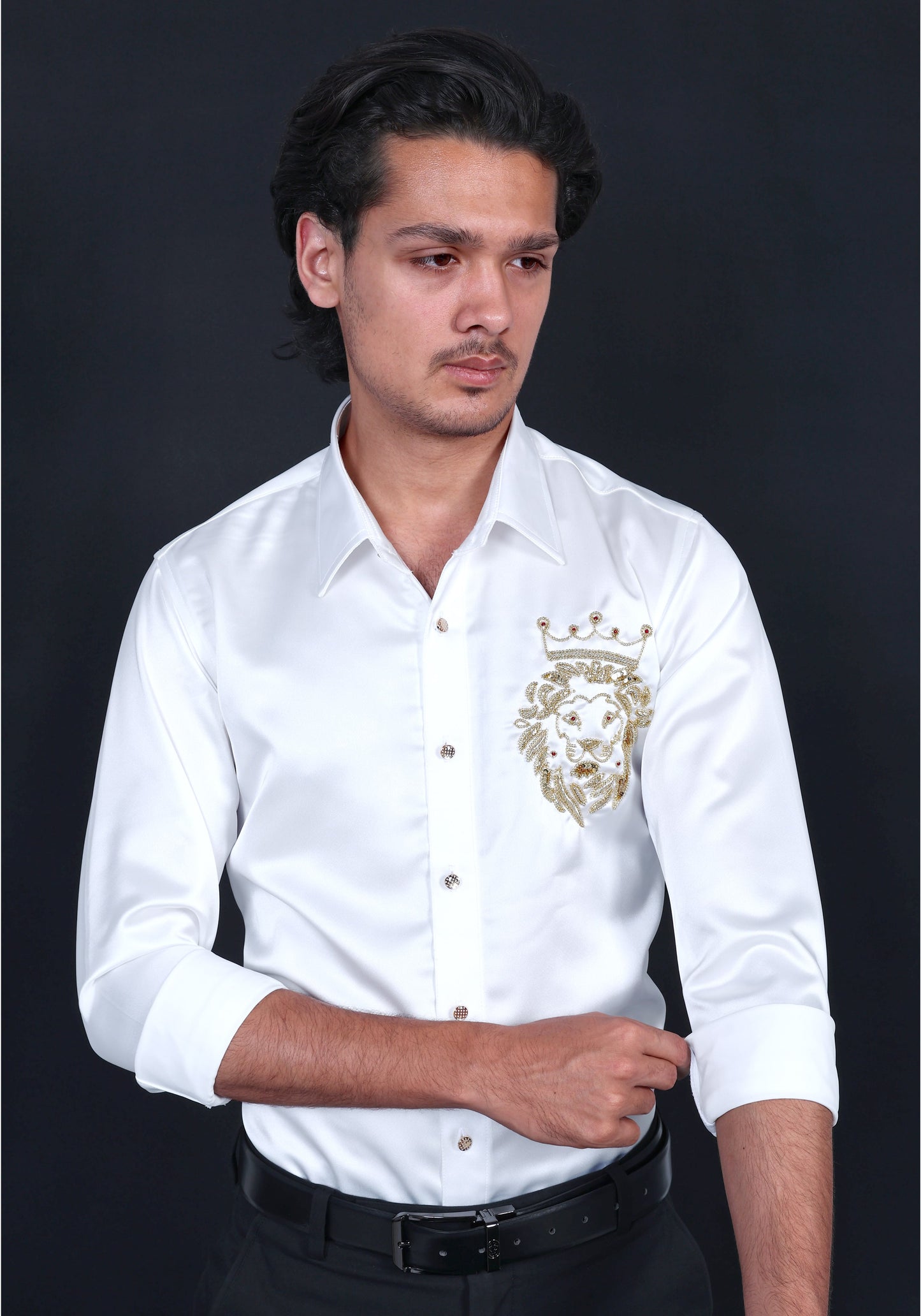 King Mufasa Luxury Hand Embroidered Shirt