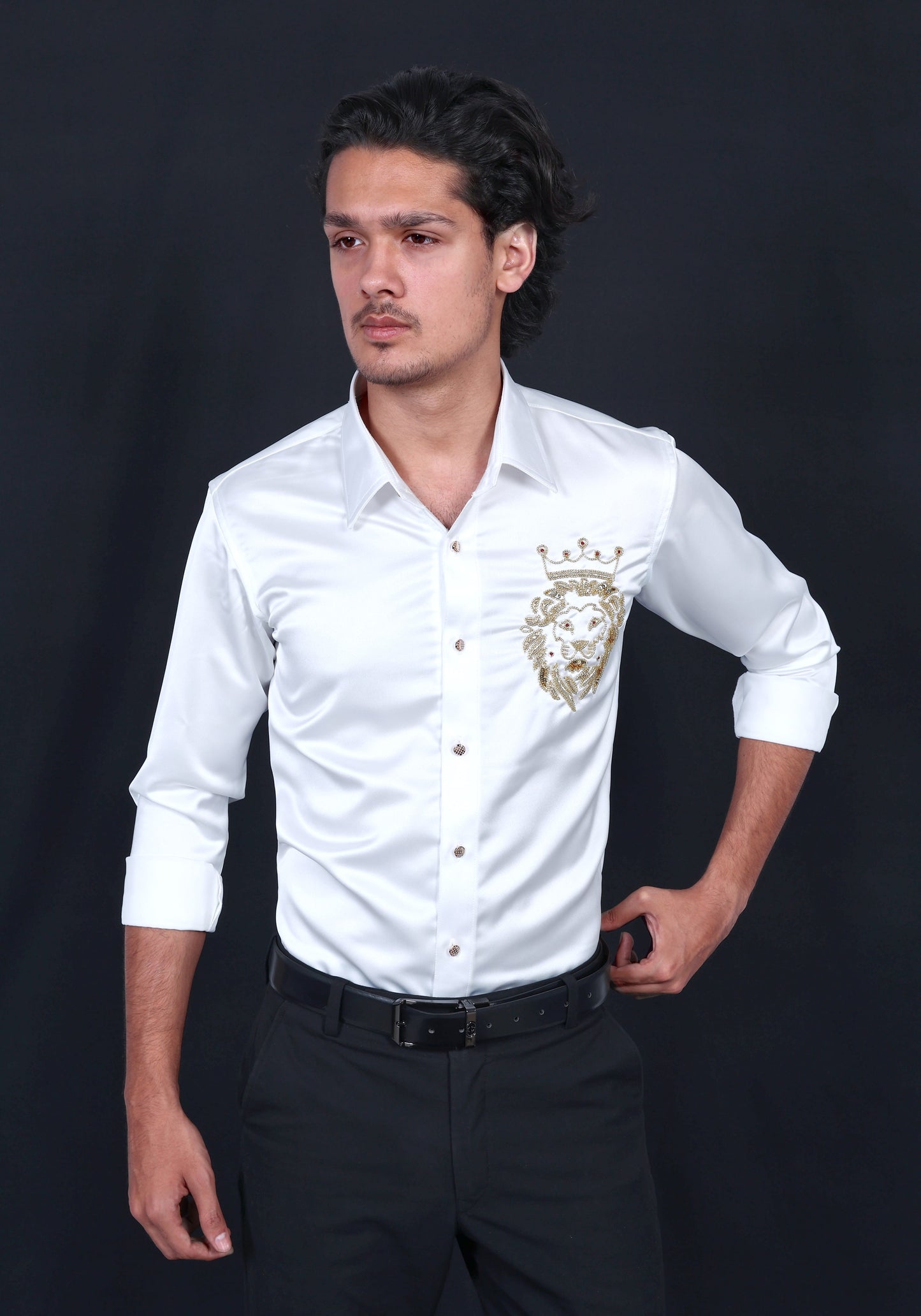 King Mufasa Luxury Hand Embroidered Shirt