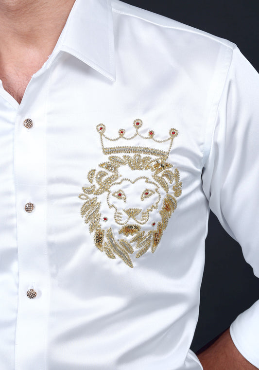 King Mufasa Luxury Hand Embroidered Shirt
