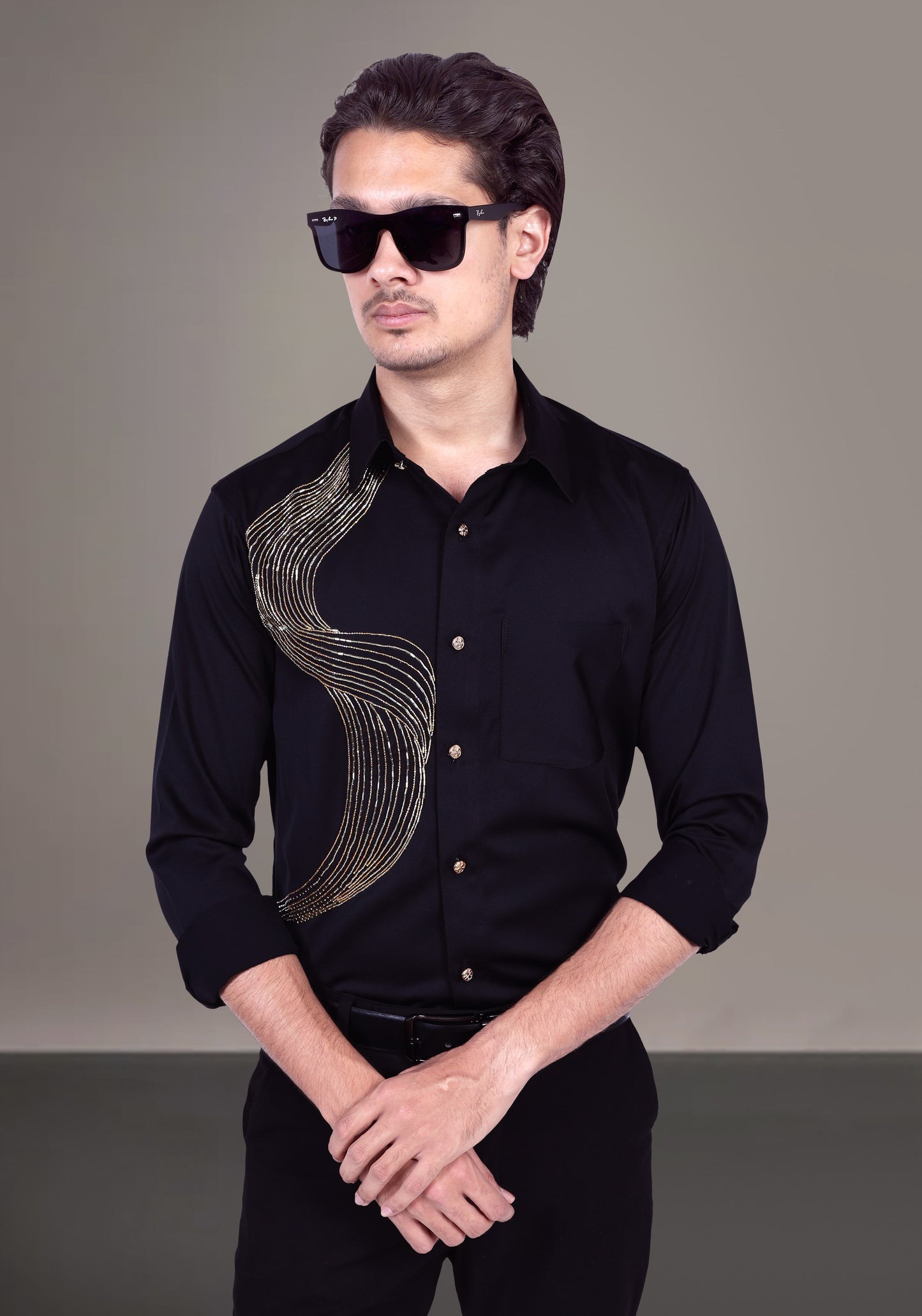 Positive Rays Luxury Hand Embroidered Shirt
