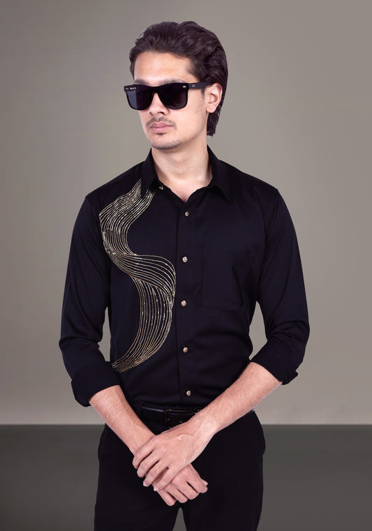 Positive Rays Luxury Hand Embroidered Shirt