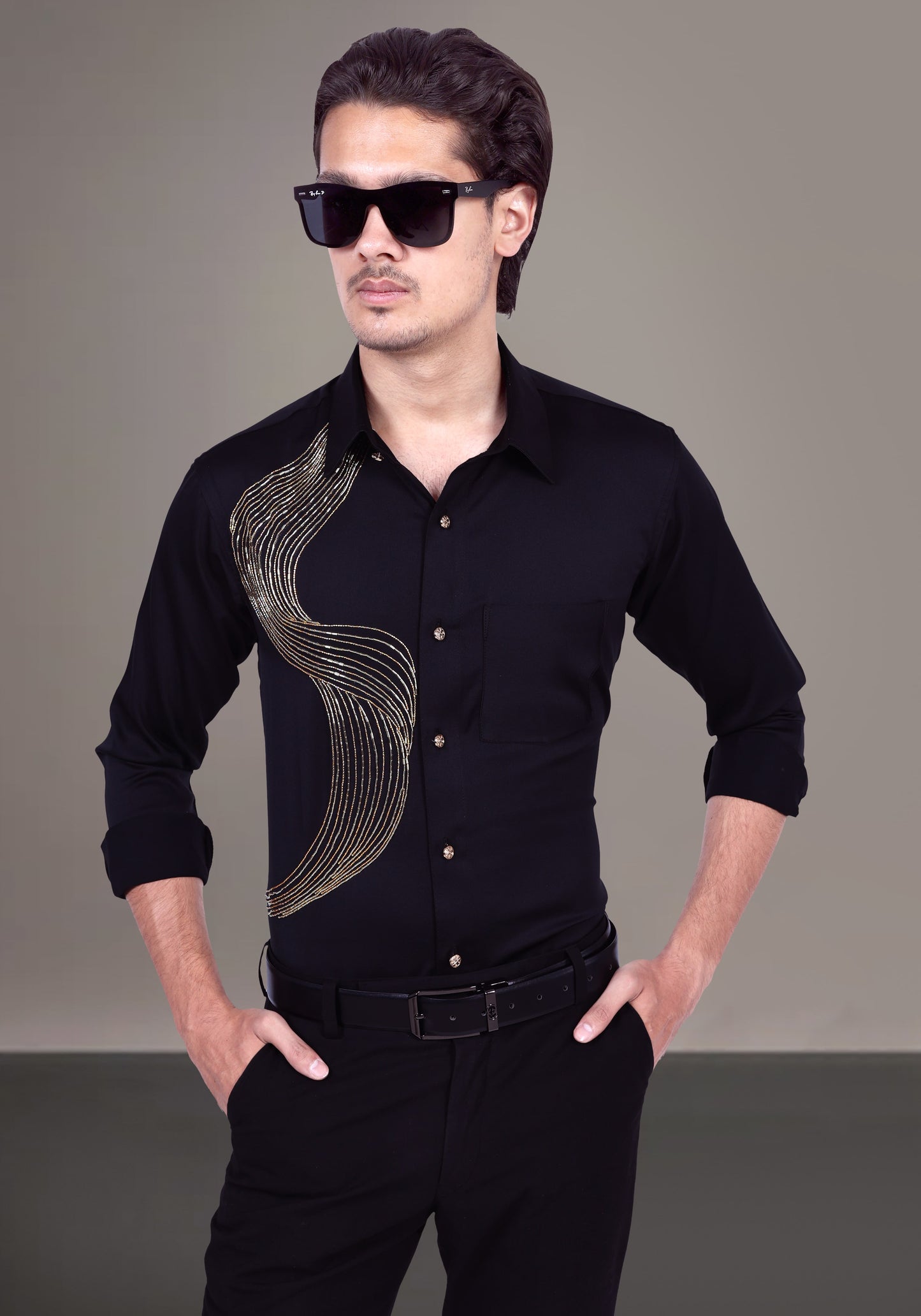 Positive Rays Luxury Hand Embroidered Shirt