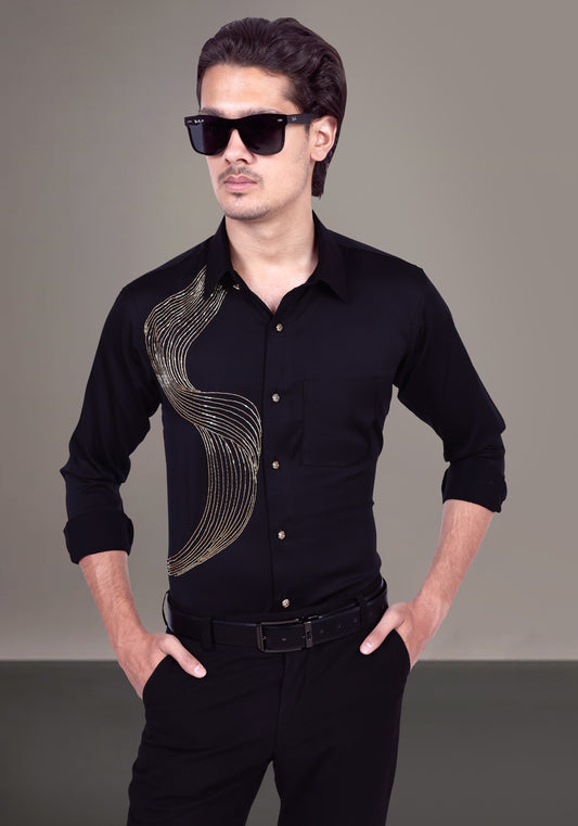 Positive Rays Luxury Hand Embroidered Shirt
