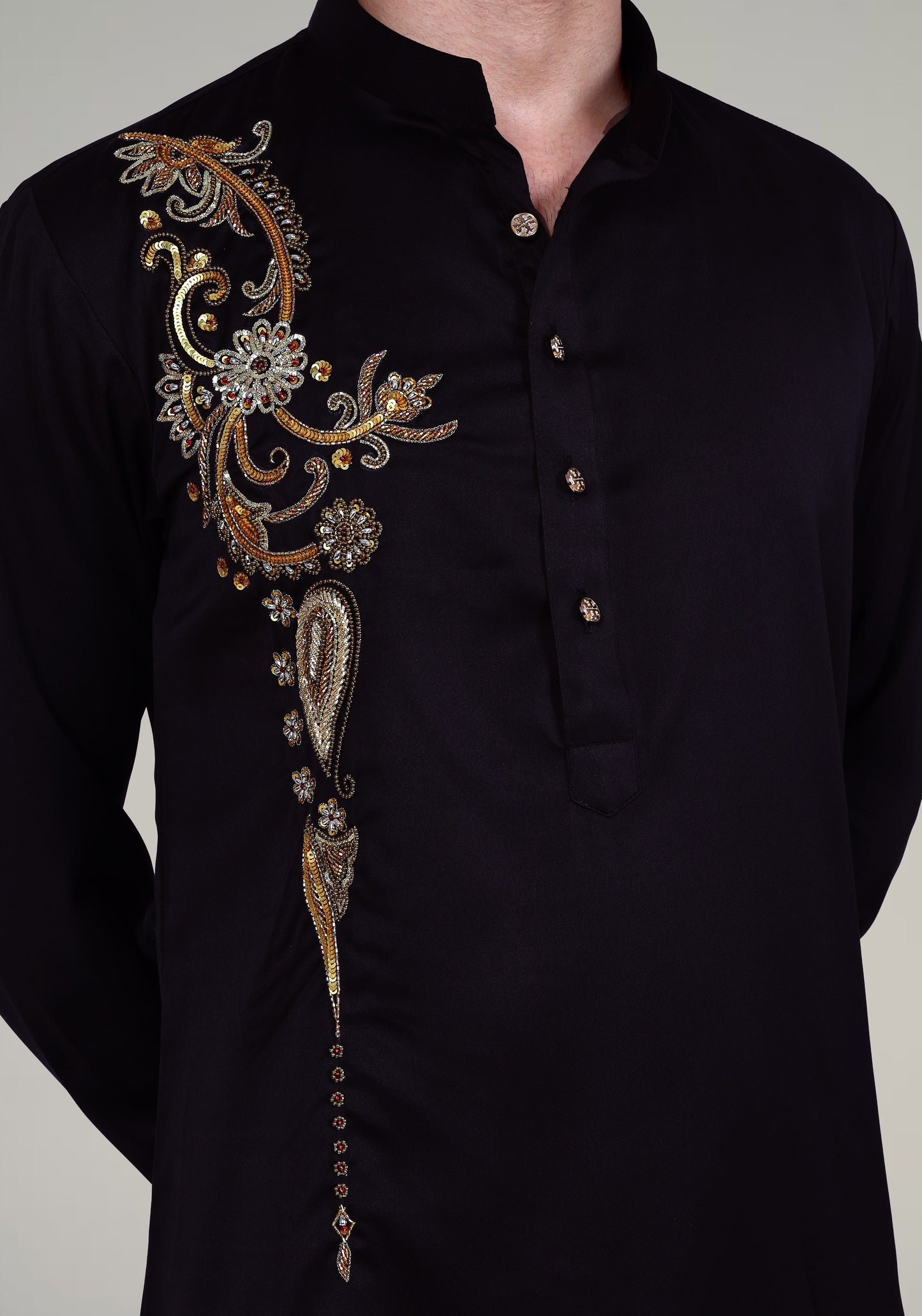Arabian Pattern Hand Embroidered Kurta Set