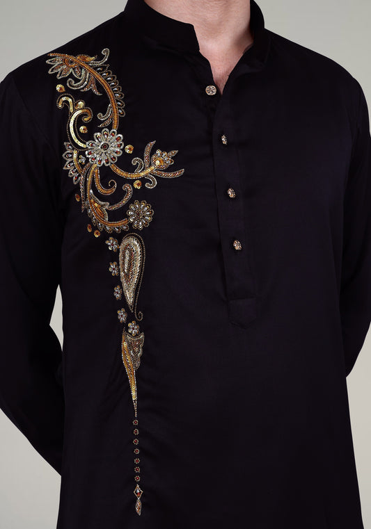 Arabian Pattern Hand Embroidered Kurta Set
