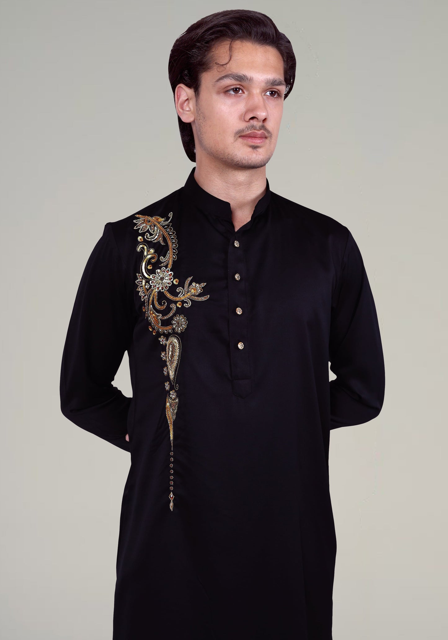 Arabian Pattern Hand Embroidered Kurta Set