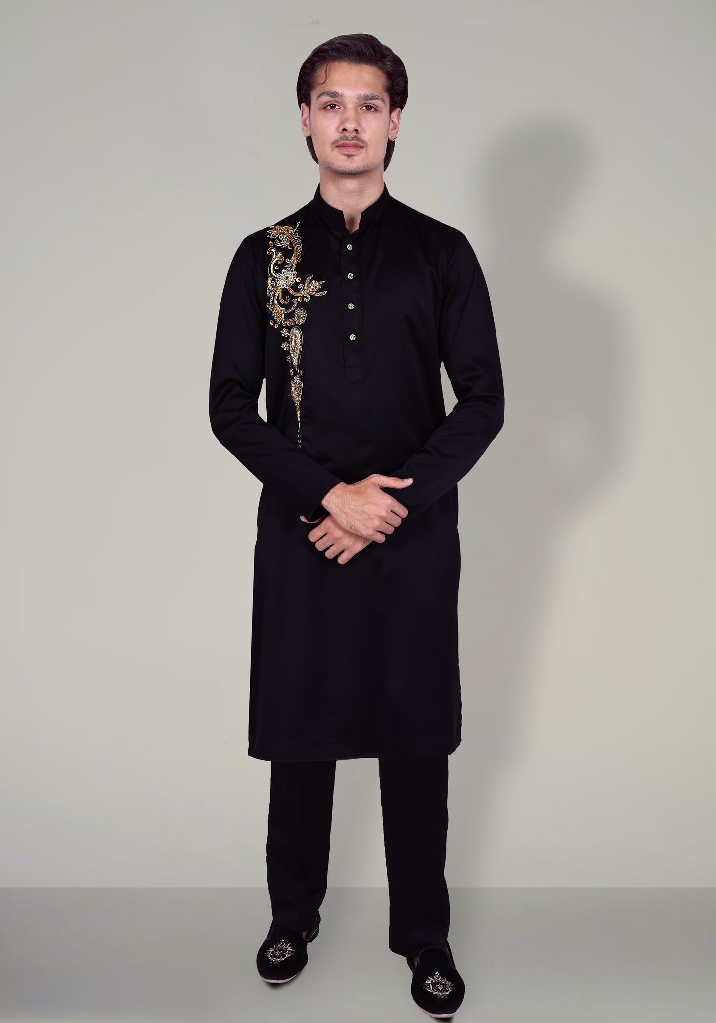 Arabian Pattern Hand Embroidered Kurta Set