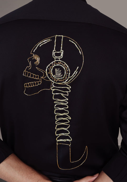 Dead Music Luxury Hand Embroidered Shirt