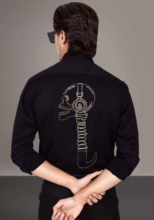 Dead Music Luxury Hand Embroidered Shirt