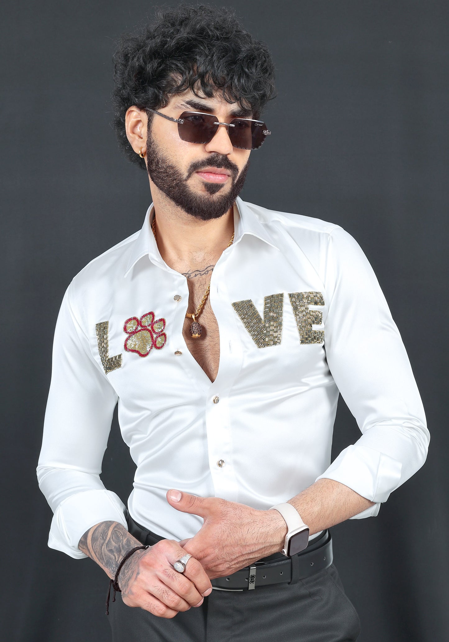 Paws Love Luxury Hand Embroidered Shirt