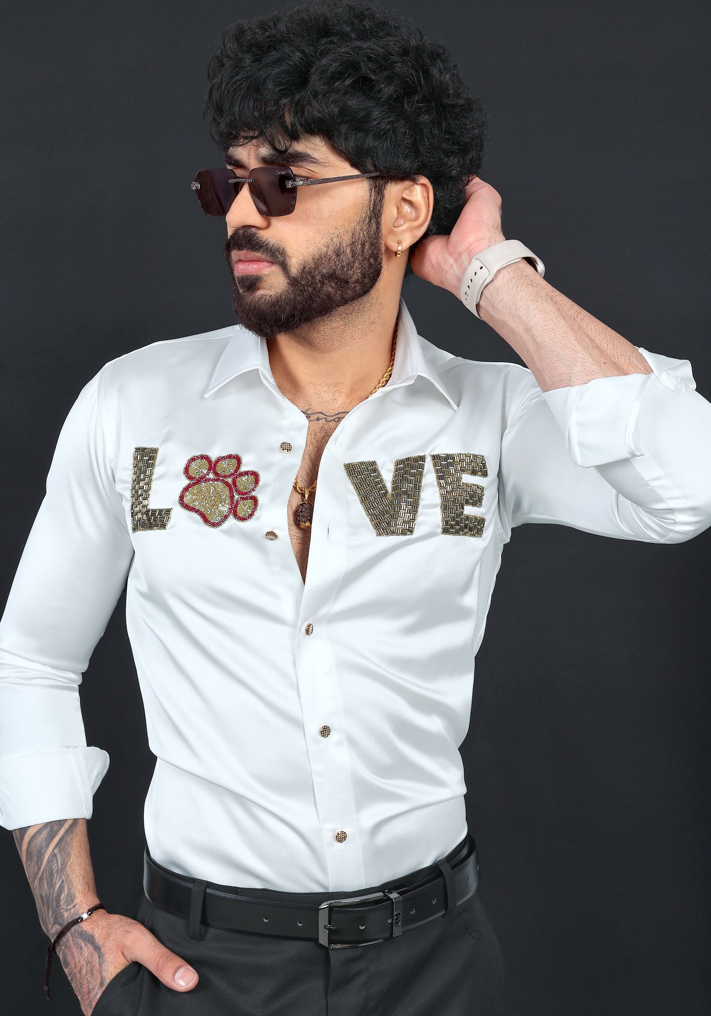 Paws Love Luxury Hand Embroidered Shirt