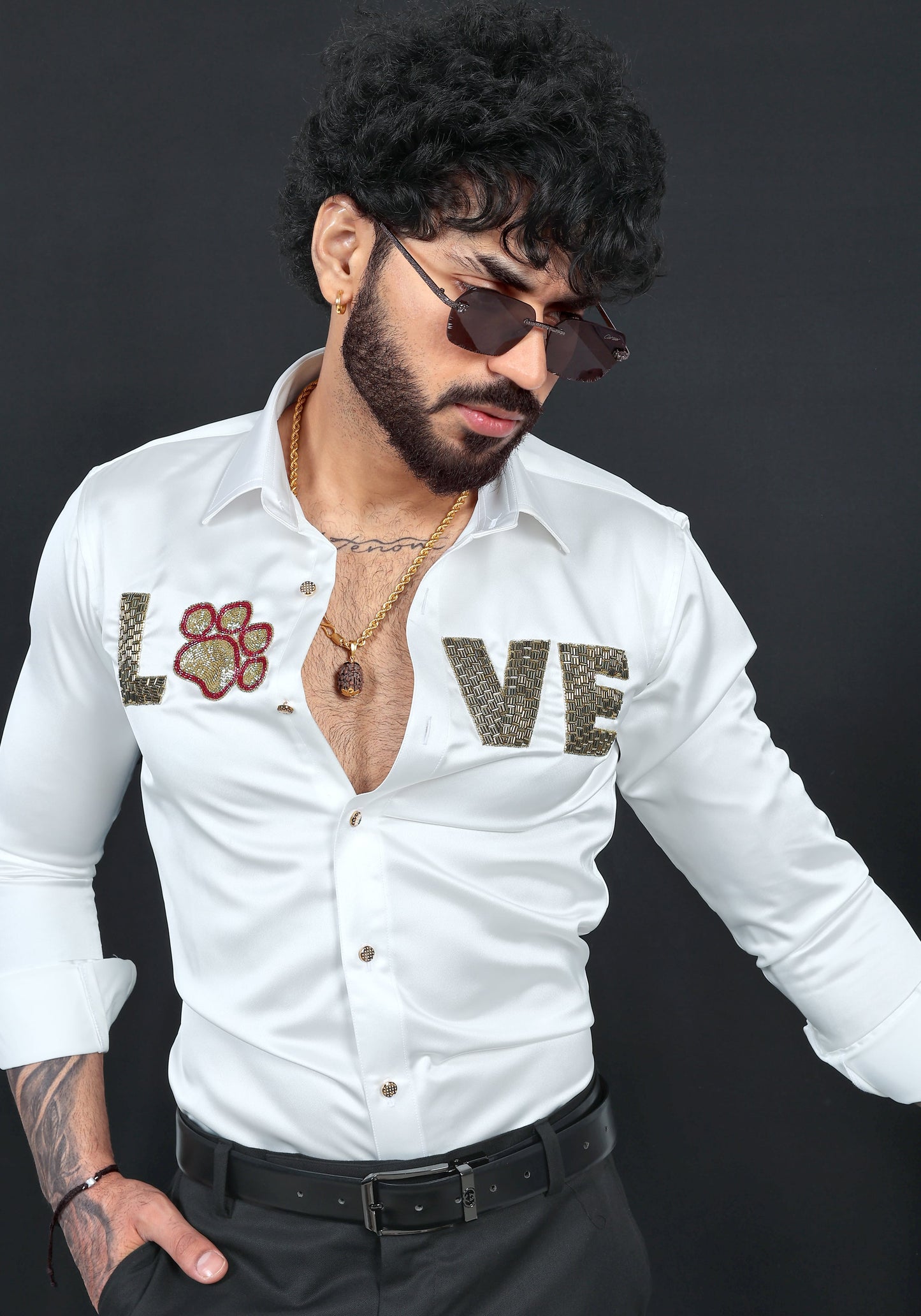 Paws Love Luxury Hand Embroidered Shirt