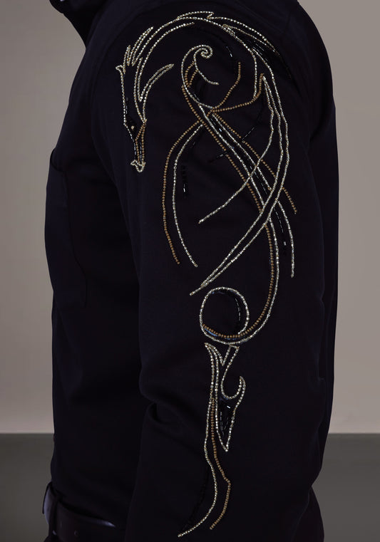 Dragon Sleeve Luxury Hand Embroidered Shirt