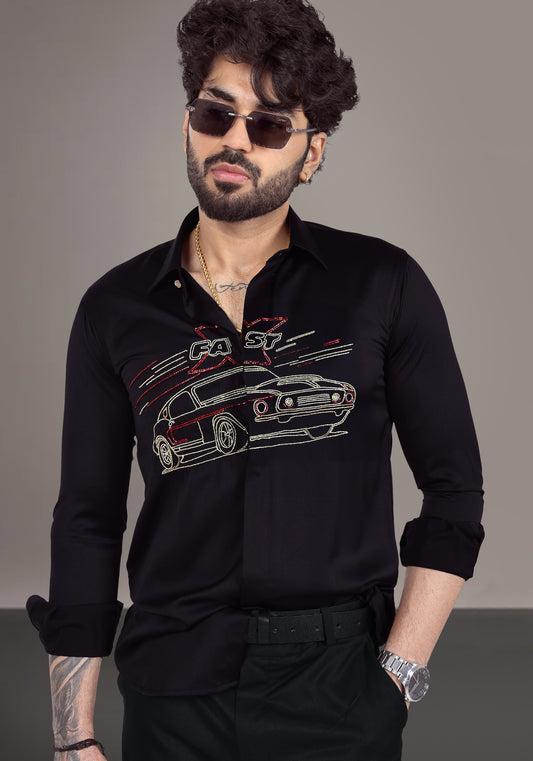 Fast X Luxury Hand Embroidered Shirt