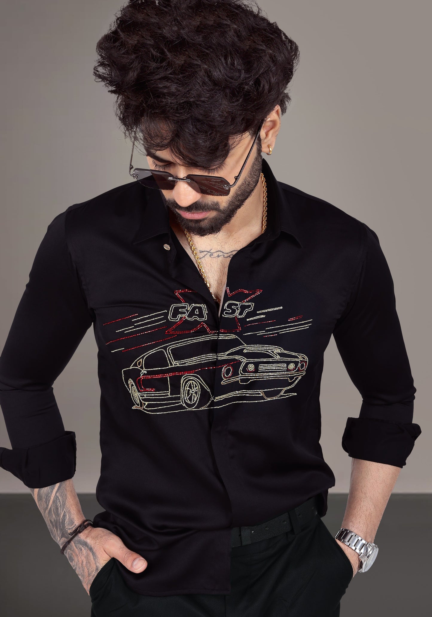 Fast X Luxury Hand Embroidered Shirt
