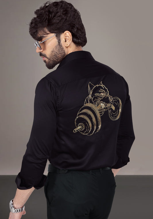 Fiery Luxury Hand Embroidered Shirt