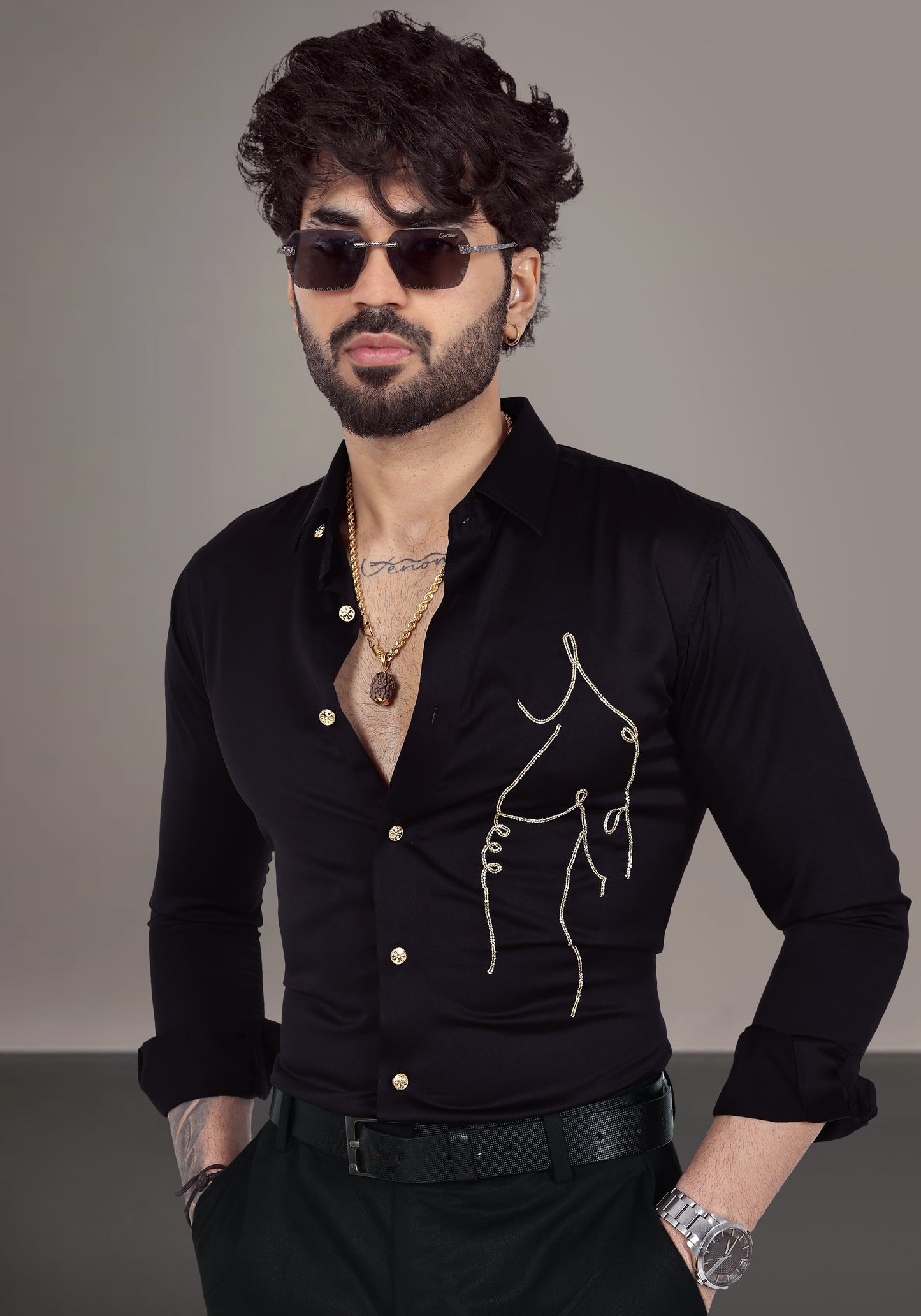 Fit Frenzy Luxury Hand Embroidered Shirt