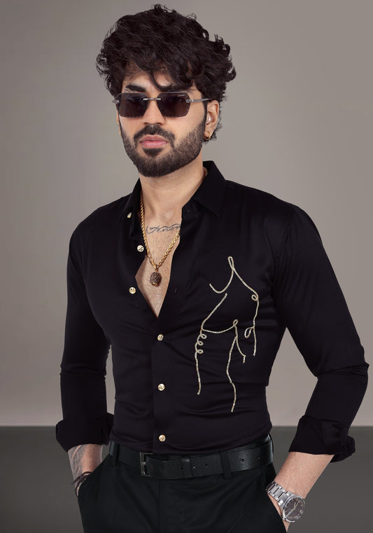 Fit Frenzy Luxury Hand Embroidered Shirt