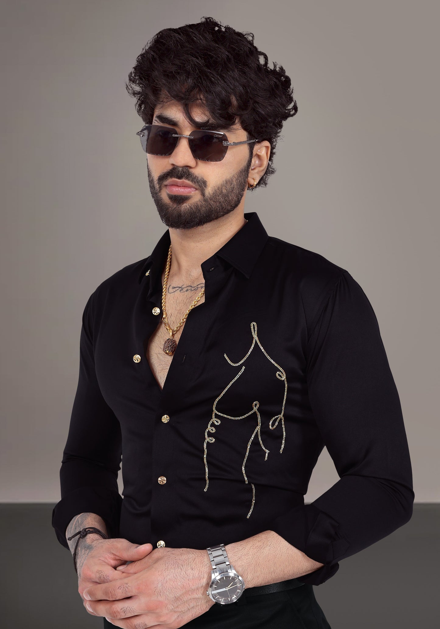 Fit Frenzy Luxury Hand Embroidered Shirt
