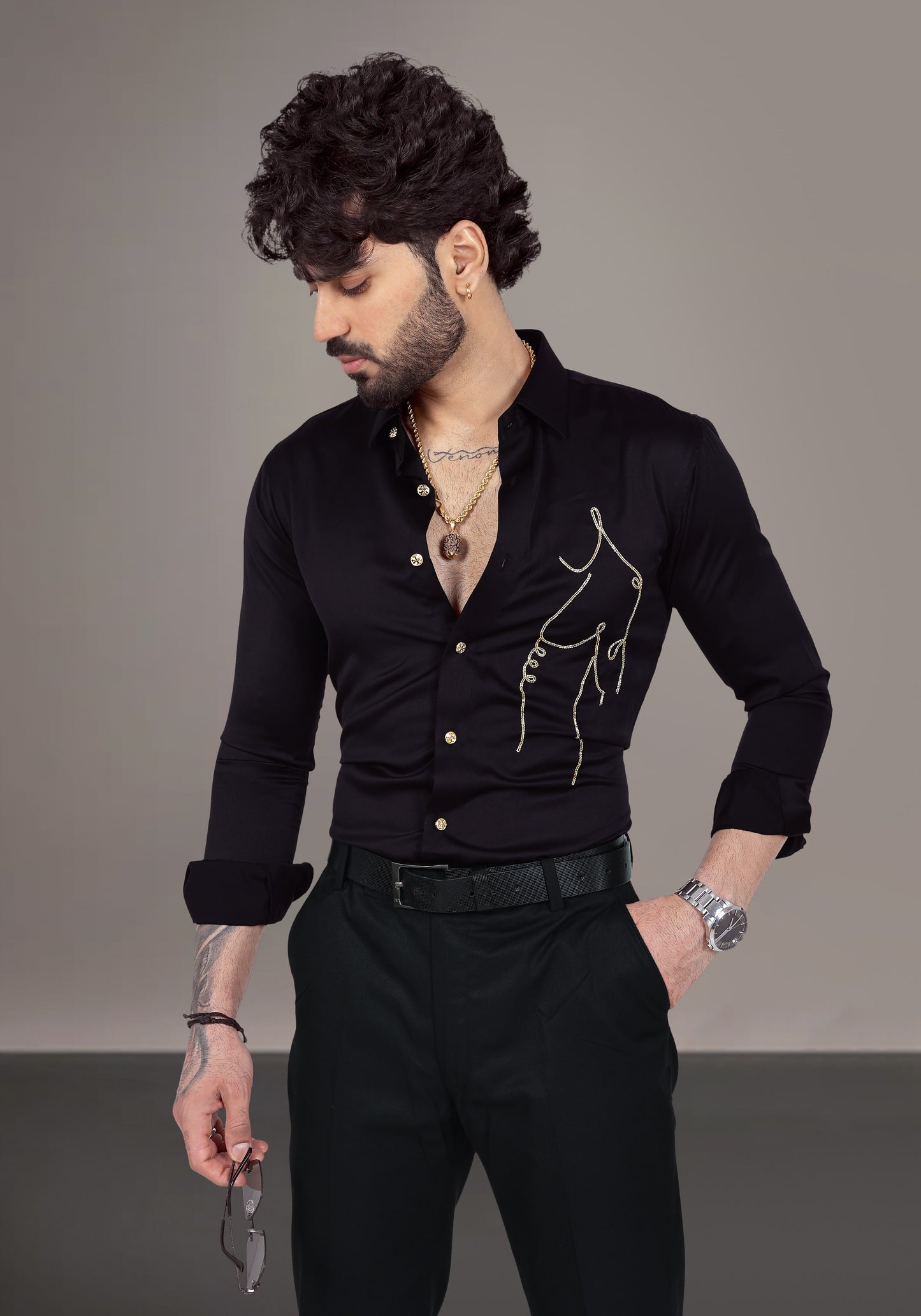 Fit Frenzy Luxury Hand Embroidered Shirt