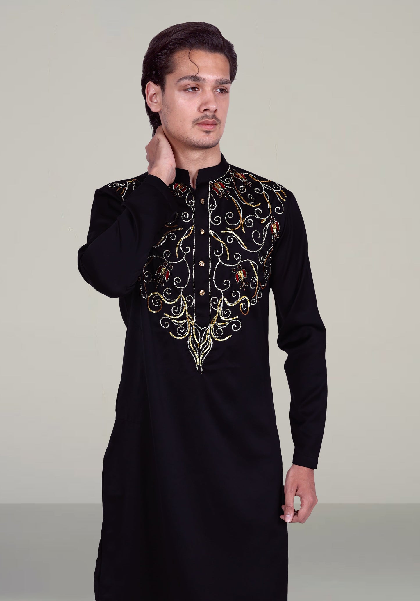 Fuchsia Hand Embroidered Kurta Set