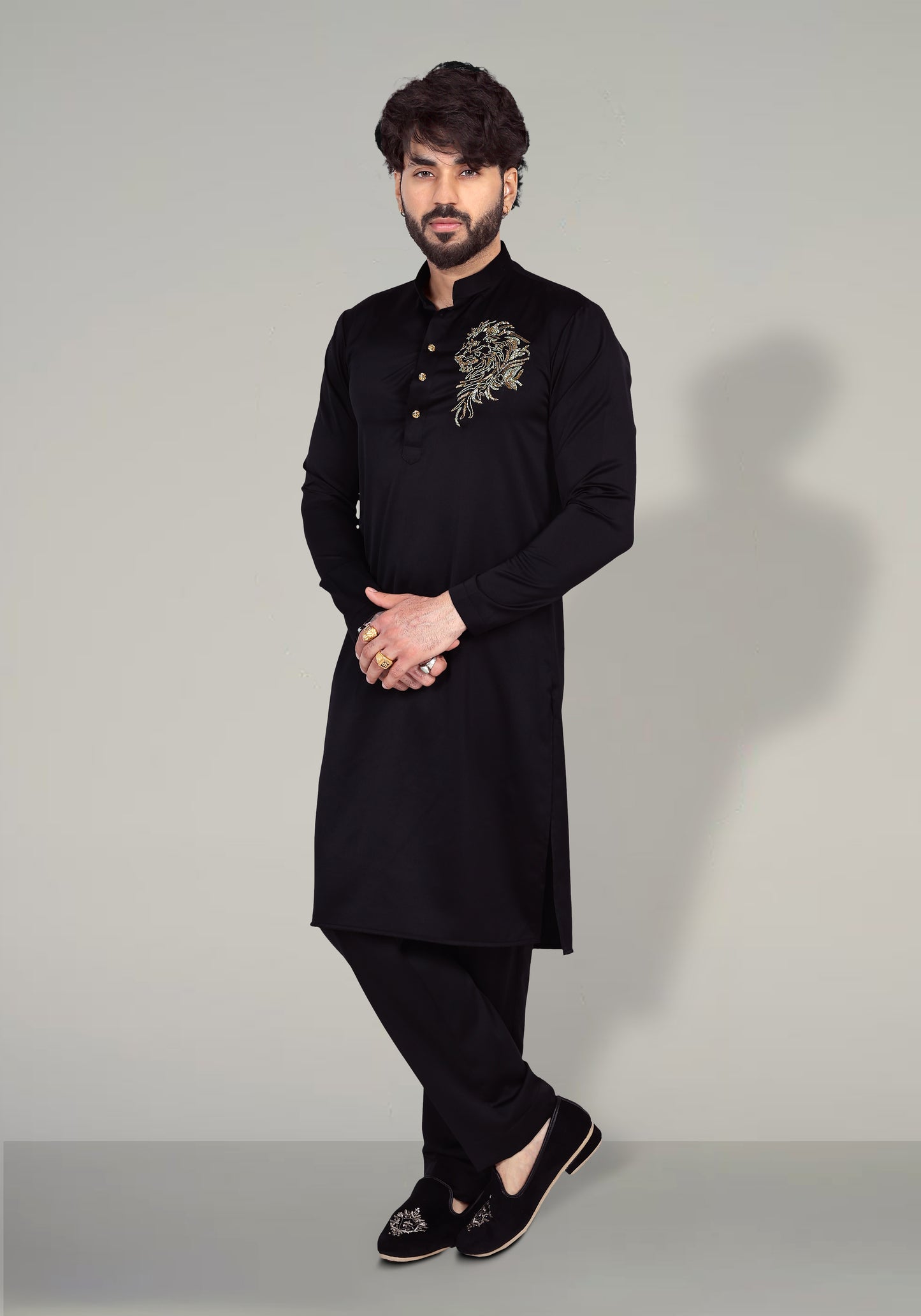 Golden Beast Hand Embroidered Kurta Set