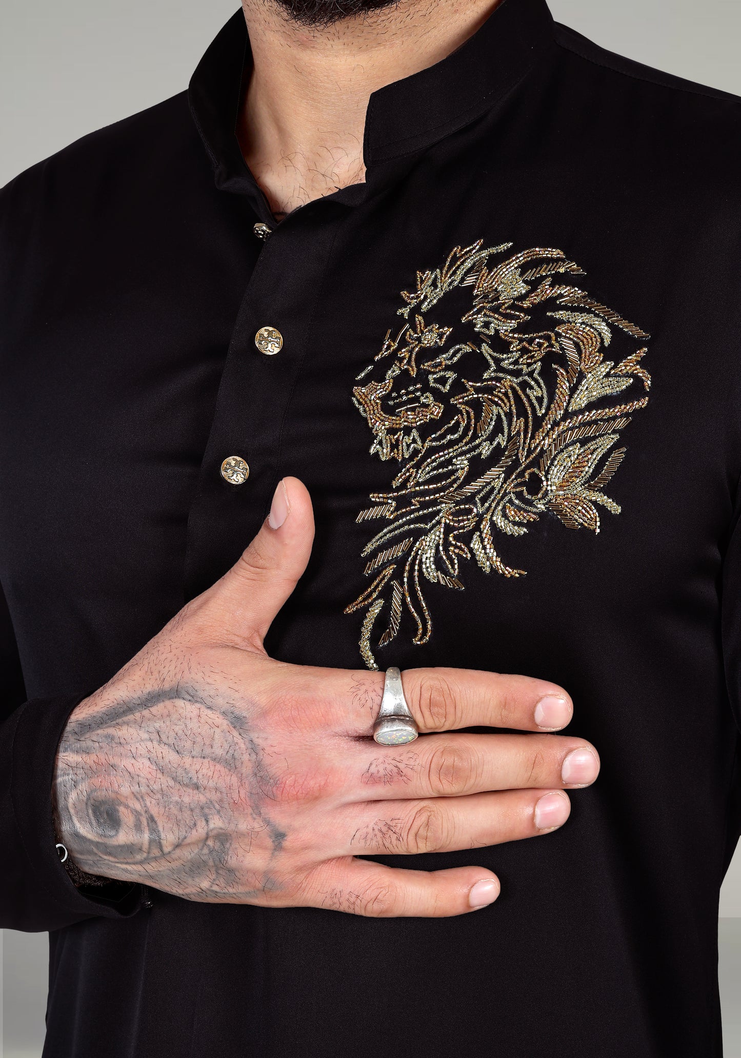 Golden Beast Hand Embroidered Kurta Set