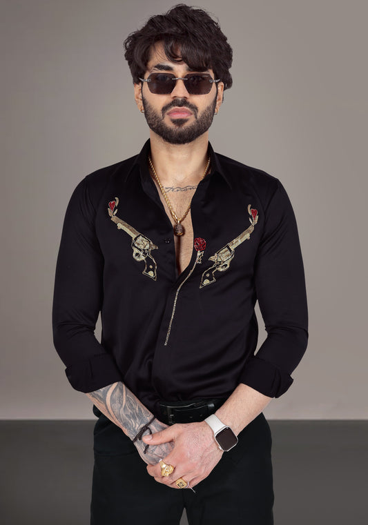 Gulab And Guns Luxury Hand Embroidered Shirt