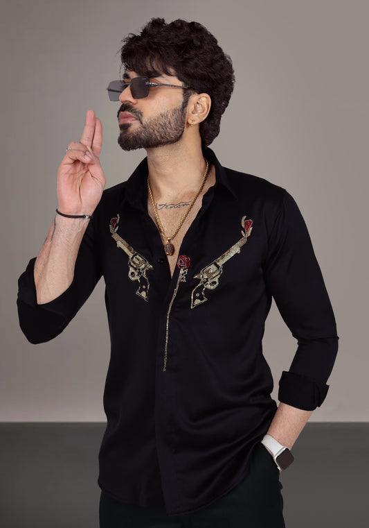 Gulab And Guns Luxury Hand Embroidered Shirt