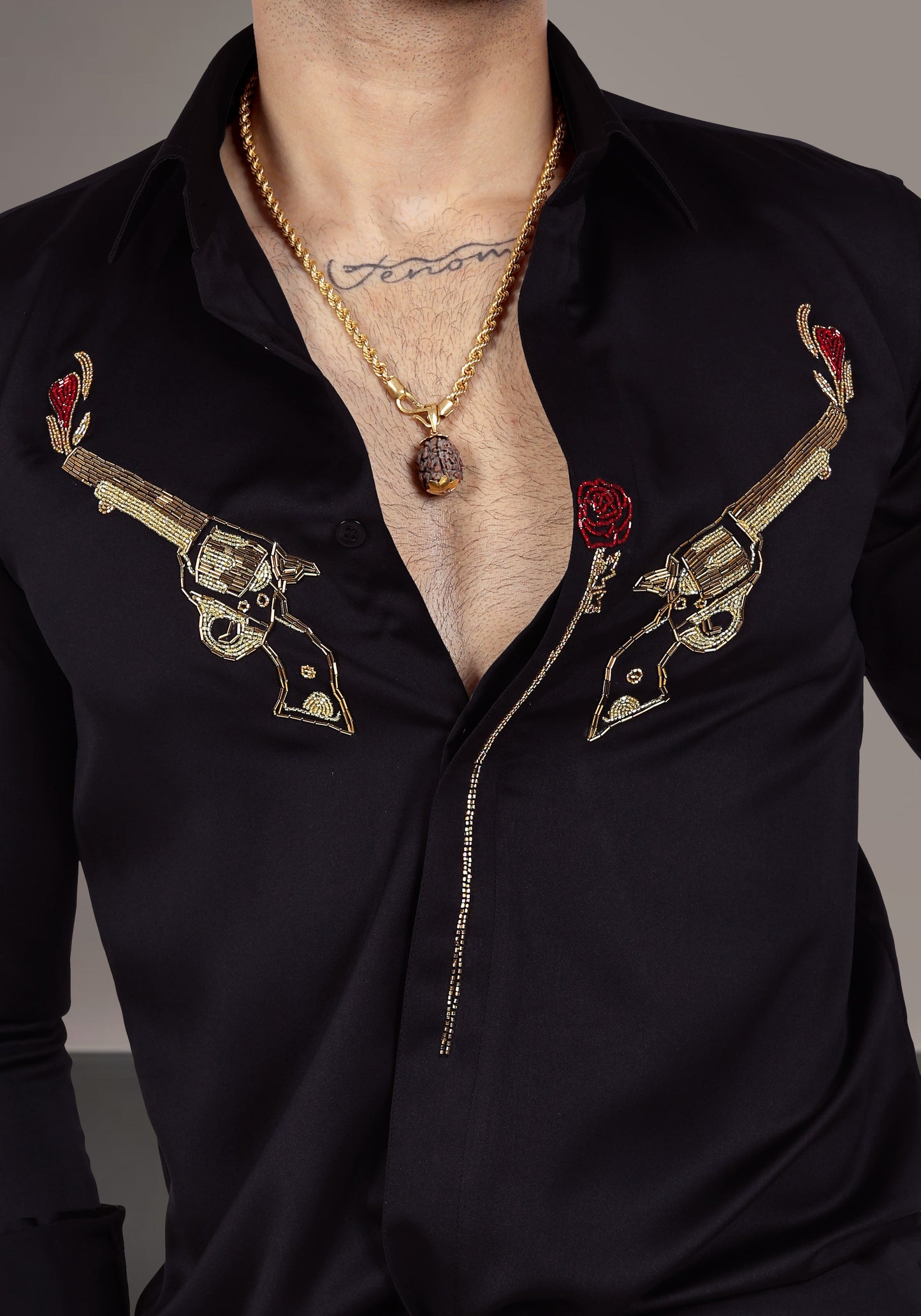 Gulab And Guns Luxury Hand Embroidered Shirt