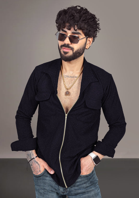 Dark Wine Textured Jacquard Premium Designer Shirt