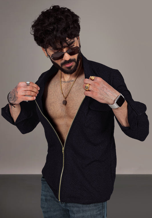 Dark Wine Textured Jacquard Premium Designer Shirt