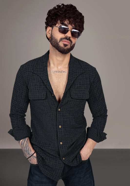Black Jacquard Premium Designer Shirt