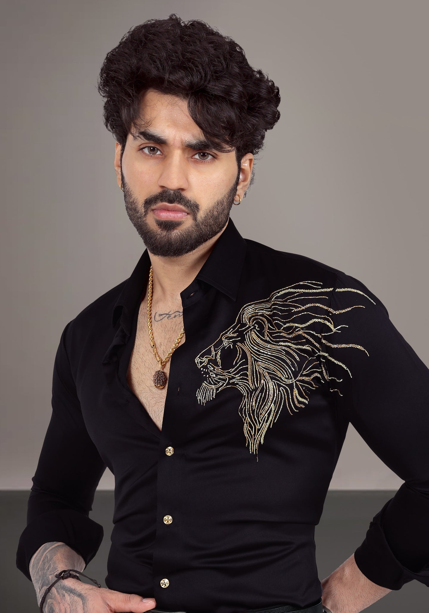 Leo Luxury Hand Embroidered Shirt
