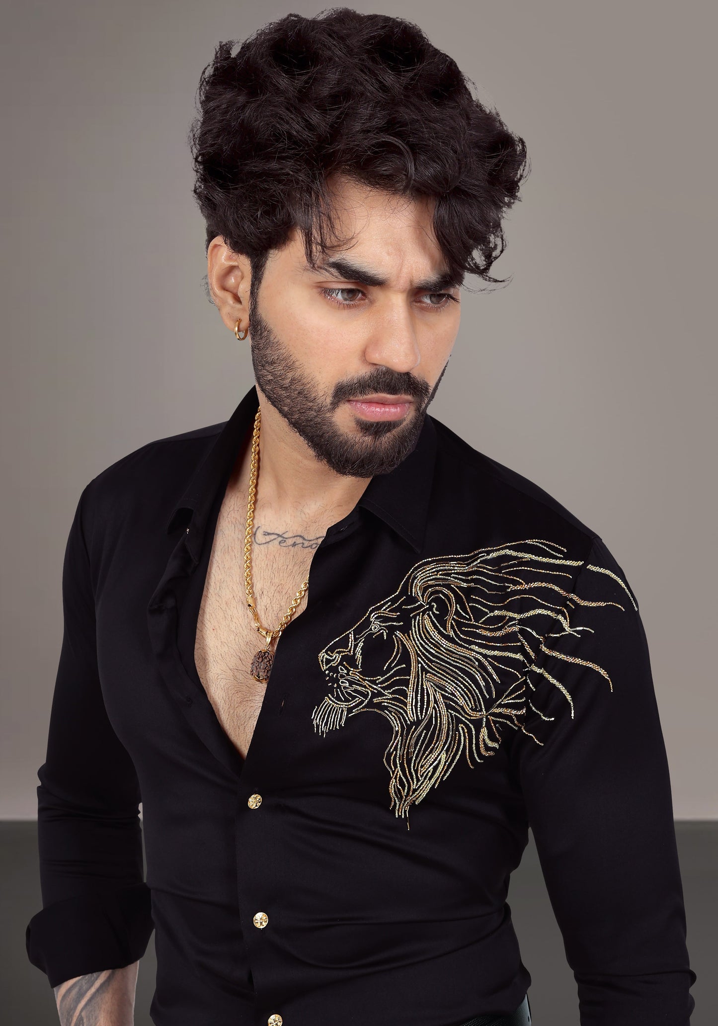 Leo Luxury Hand Embroidered Shirt
