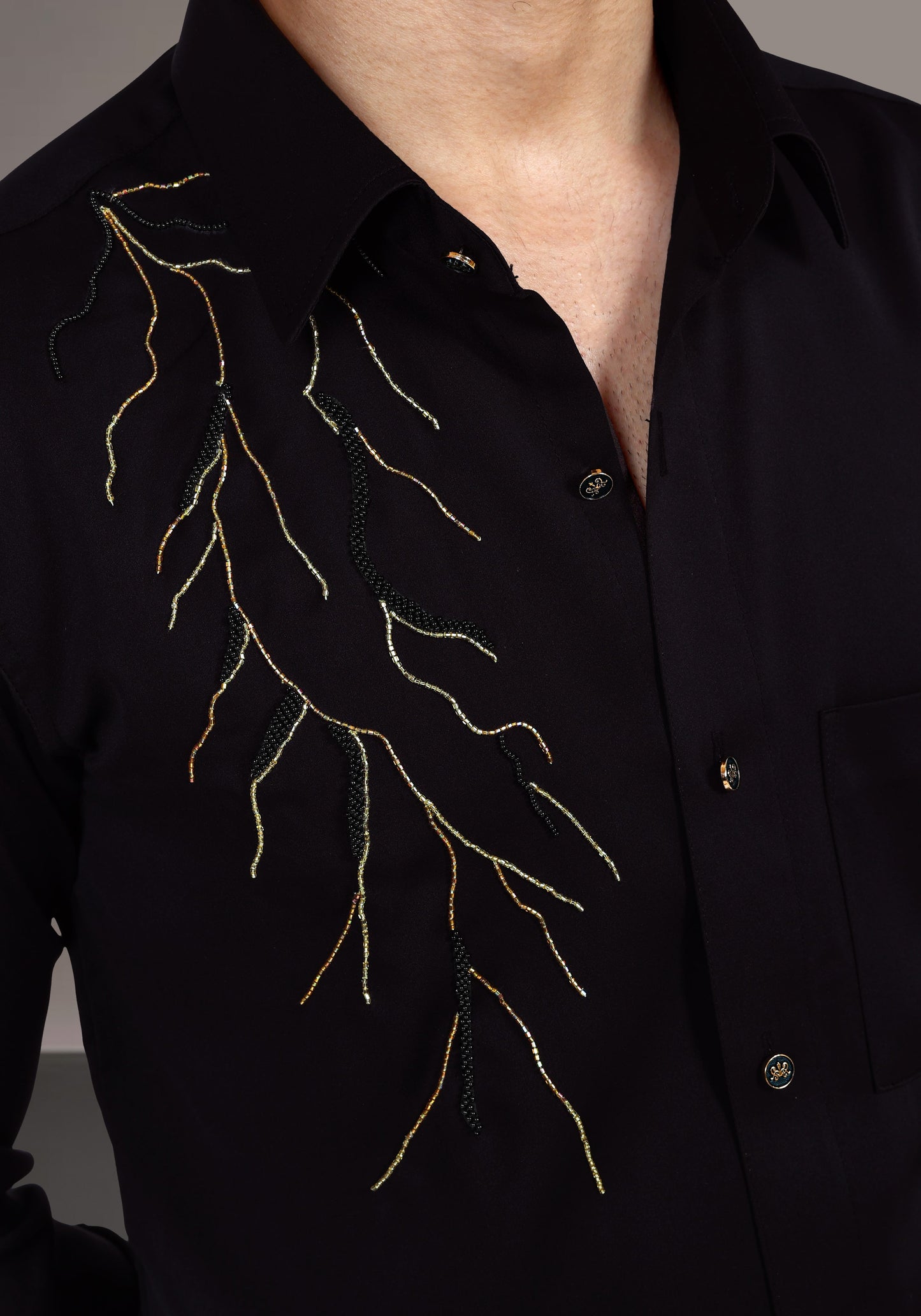 Thunderstorm Luxury Hand Embroidered Shirt
