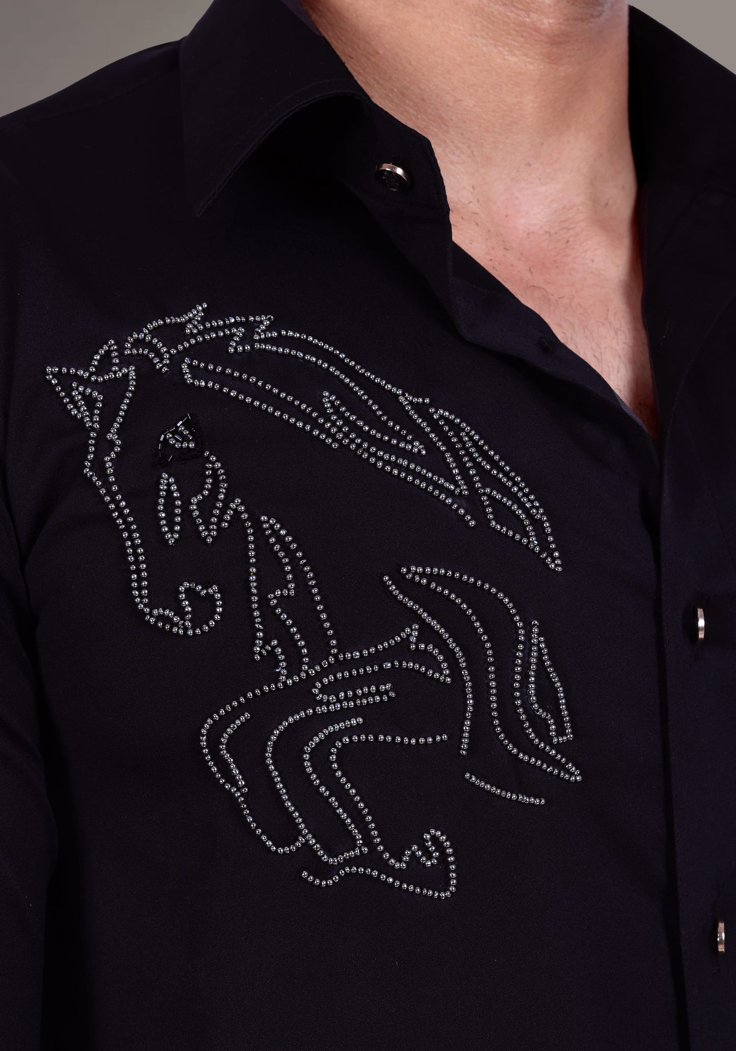 Mighty Horse Luxury Hand Embroidered Shirt