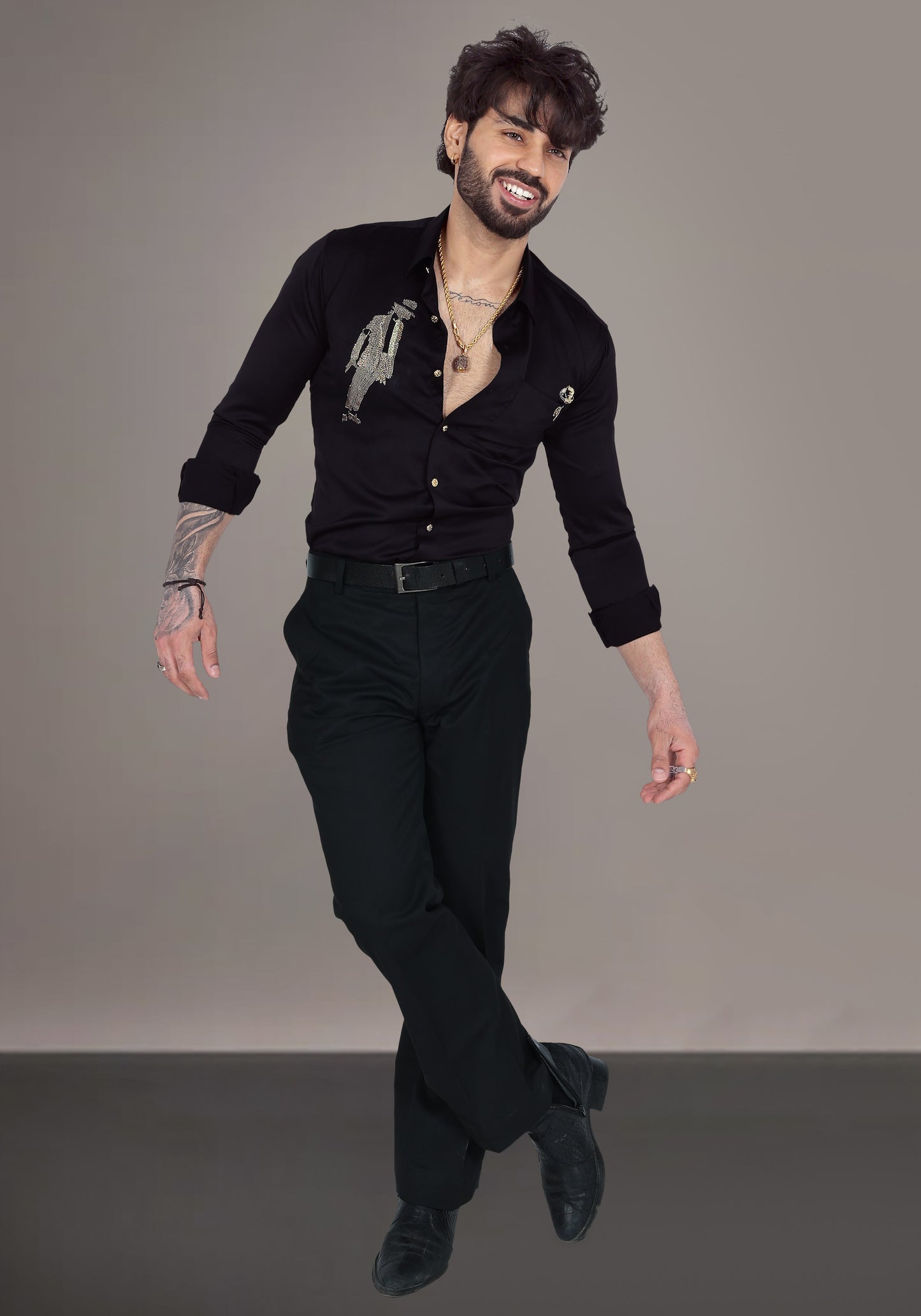 Mj Forever Luxury Hand Embroidered Shirt