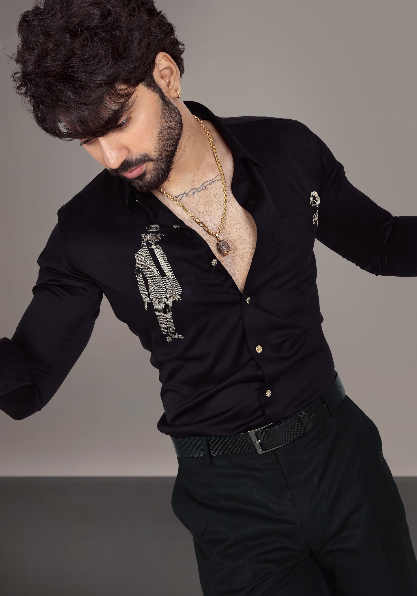 Mj Forever Luxury Hand Embroidered Shirt