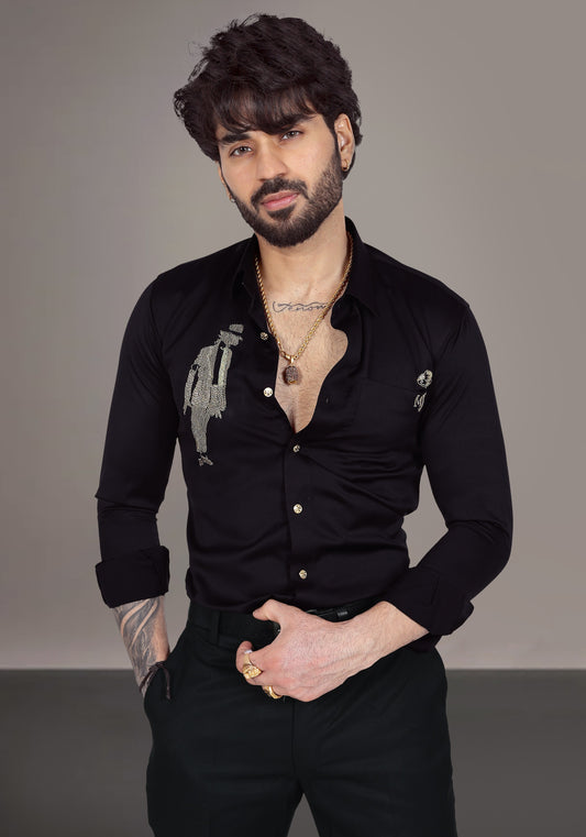 Mj Forever Luxury Hand Embroidered Shirt