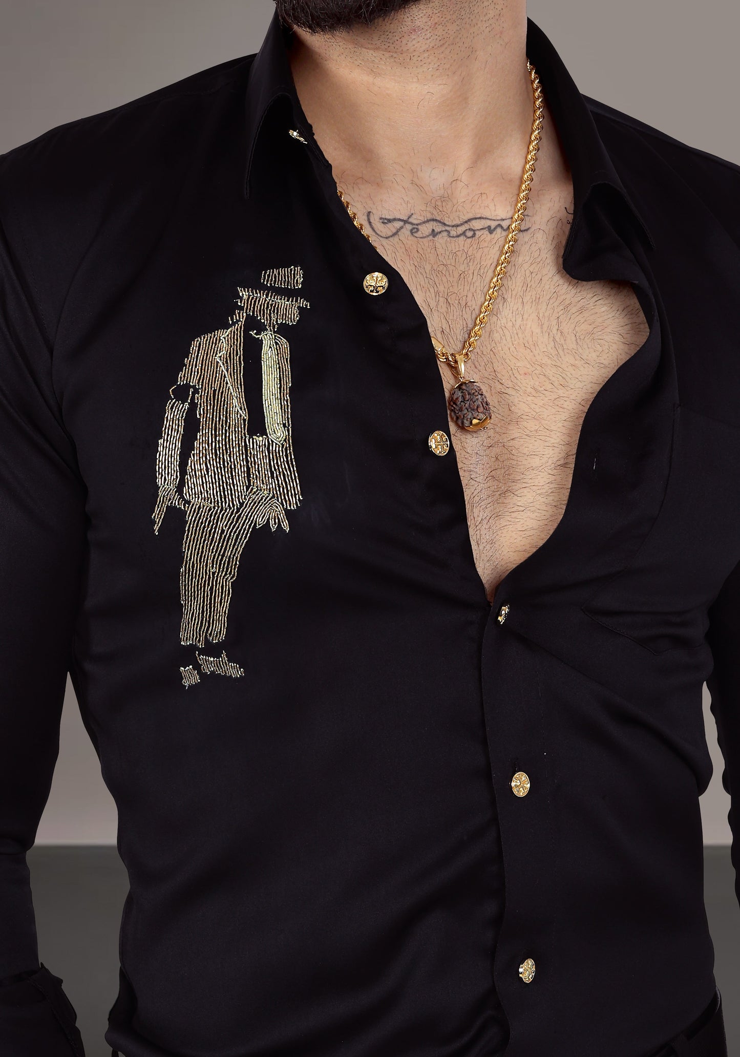 Mj Forever Luxury Hand Embroidered Shirt