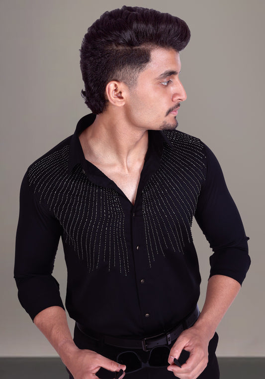 Moon Light Luxury Hand Embroidered Shirt