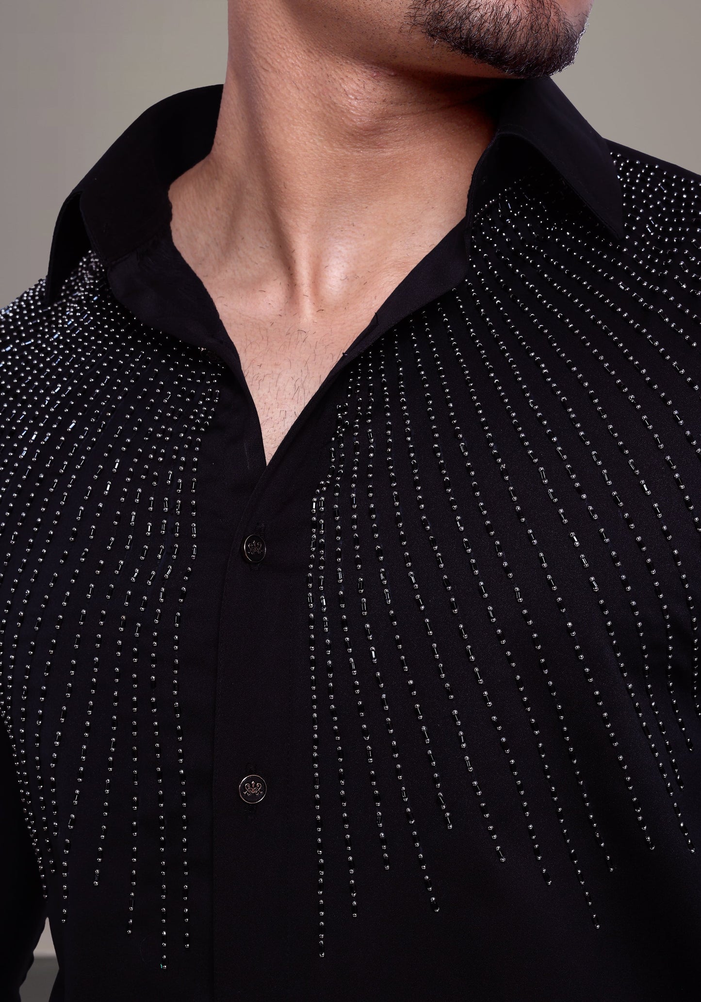 Moon Light Luxury Hand Embroidered Shirt