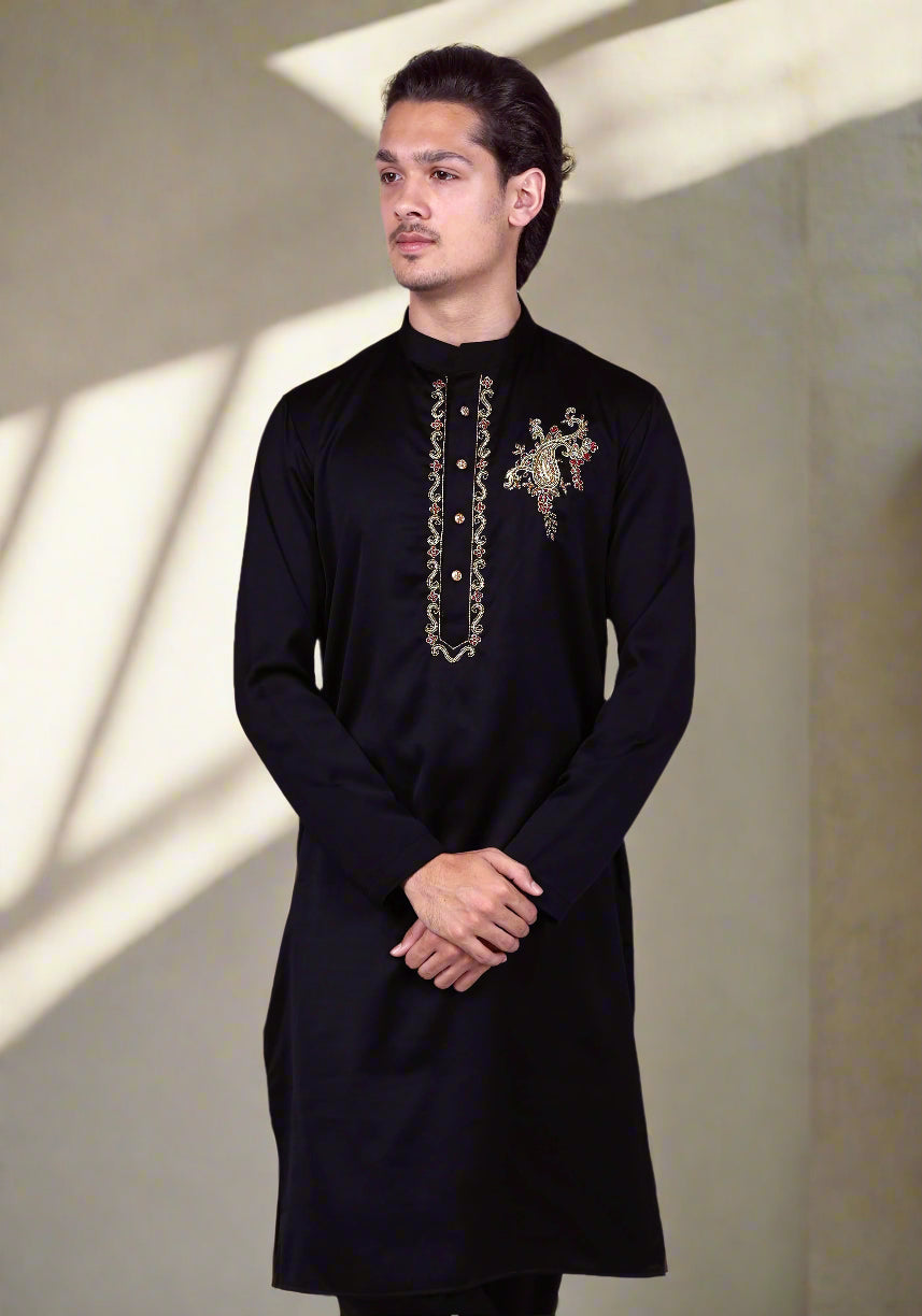 Paisley Hand Embroidered Kurta