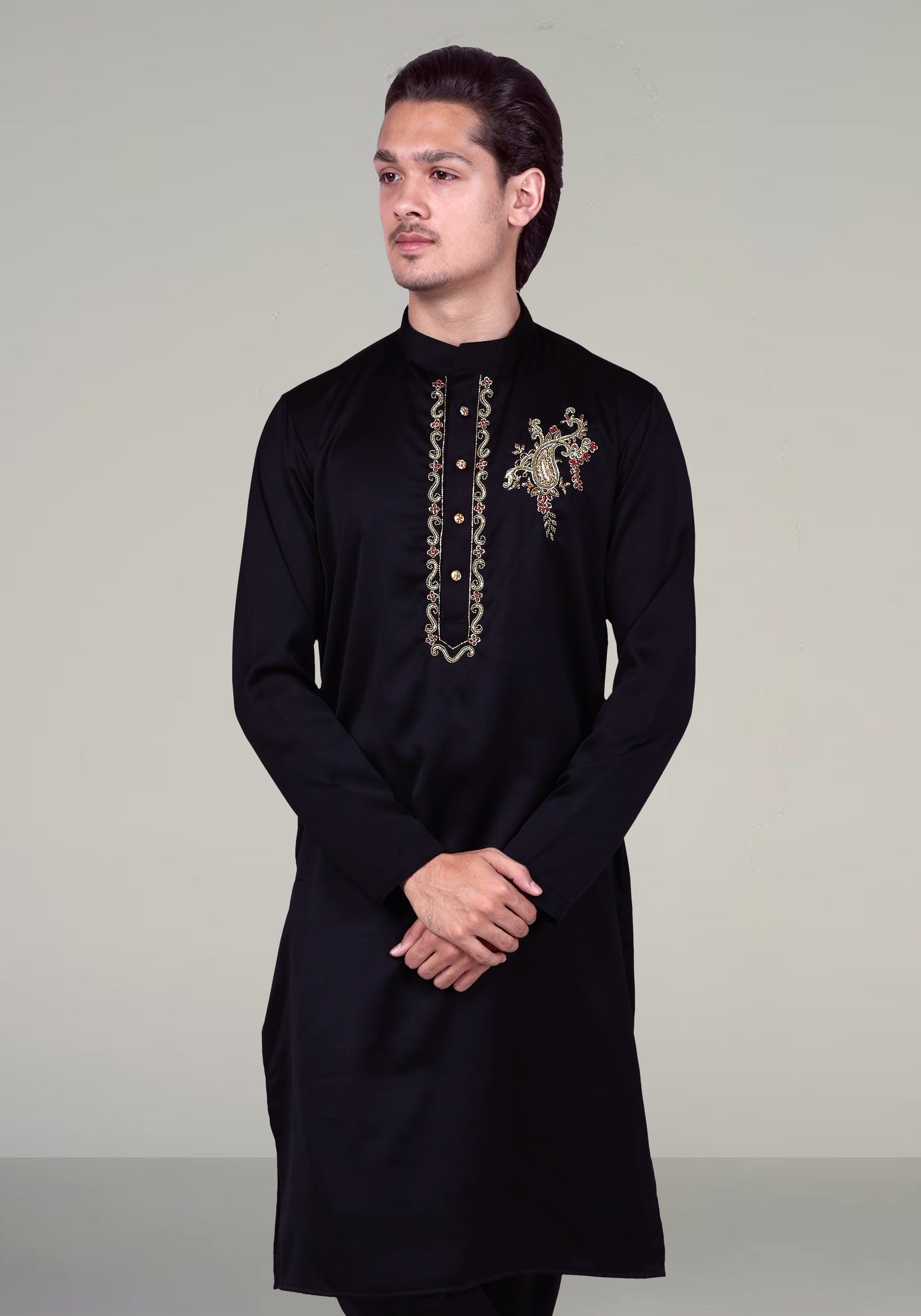 Paisley Hand Embroidered Kurta Set