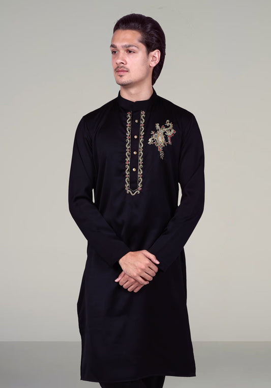 Paisley Hand Embroidered Kurta Set