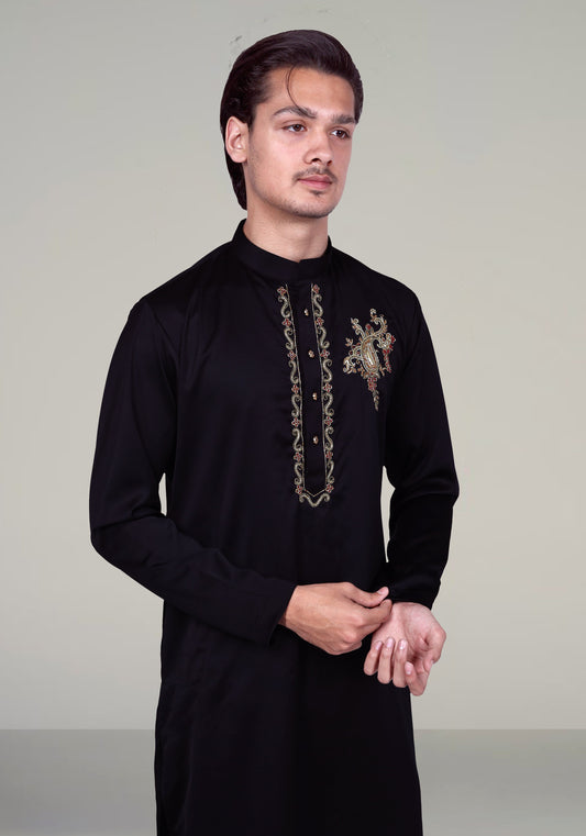 Paisley Hand Embroidered Kurta